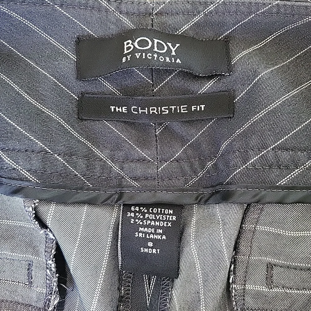 Body by Victoria Dress Pant Wide Leg Pinstripe Women's 8 Short Pants Slacks - Picture 2 of 9